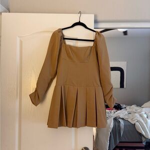 ASTR Tan Pleated Dress